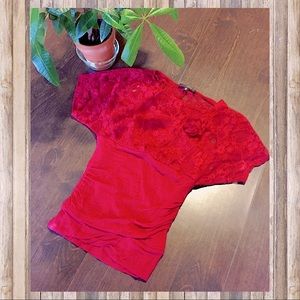 🌿{5 for $25}  HeartSoul Lace batwing Top